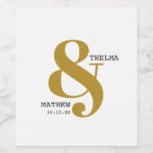 Ampersand moderne avec des noms Étiquettes de vin (Étiquettes simples)