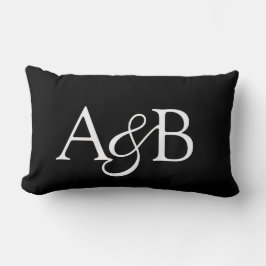 Ampersand Monogram Black and White Couple Kussen