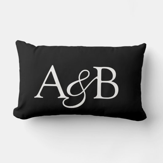 Ampersand Monogram Black and White Couple Kussen (Voorkant)