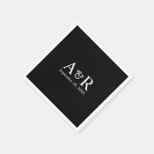 Ampersand Monogram Minimal Black Wedding Servet (Hoek)