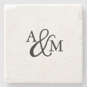 Ampersand Monogram Stenen Onderzetter (Voorkant)