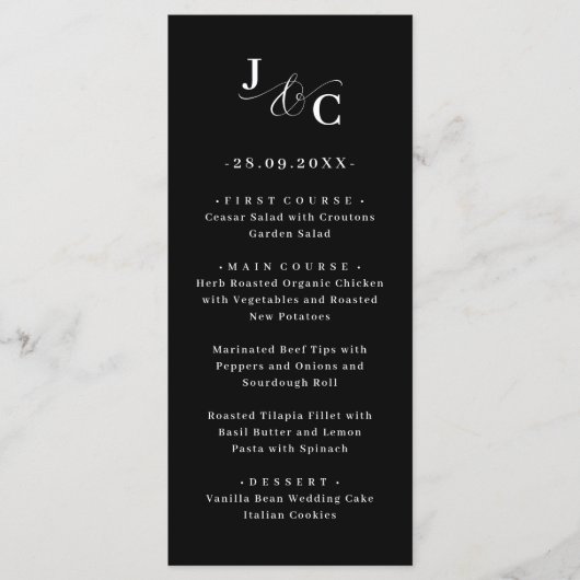 Ampersand Monogram Trouwmenu Menu (Voorkant)