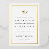 Ampersand Monogram Wedding Folie Uitnodiging (Voorkant)
