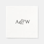 Ampersand Monogram Zwart-wit bruiloft Servet (Voorkant)