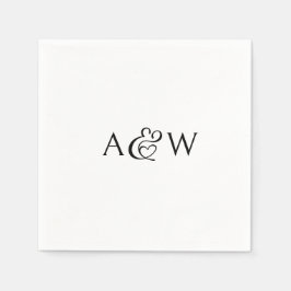 Ampersand Monogram Zwart-wit bruiloft Servet