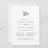 Ampersand Monogramme Répétition Dîner Invitation (Devant)
