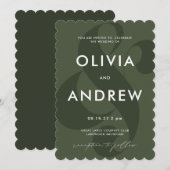 Ampersand Moss Green Wedding Invitation Kaart (Voorkant / Achterkant)