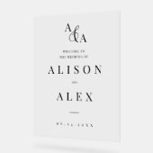 Ampersand noir et blanc Faire-part de mariage mode (Angle)