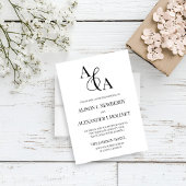 Ampersand noir et blanc Faire-part de mariage mode