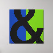 Ampersand op blauw en groen canvas afdruk (Voorkant)