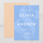 Ampersand Periwinkle Blue Wedding Invitation Kaart (Voorkant / Achterkant)