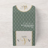 Ampersand  RSVP QR Code Art Nouveau Bruiloft All In One Uitnodiging (Buitenkant)