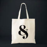 Ampersand sac fourre-tout élégant<br><div class="desc">Une esperluette représente la conjonction. Peut-être que ce logogramme a une signification spéciale pour vous. Prends-le sur un sac fourre-tout.</div>