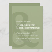 Ampersand sauge faire-part de mariage vert (Devant / Derrière)