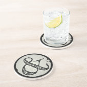 Ampersand Symbol gekraakt op grijs Zandsteen Onderzetter (Zijkant)