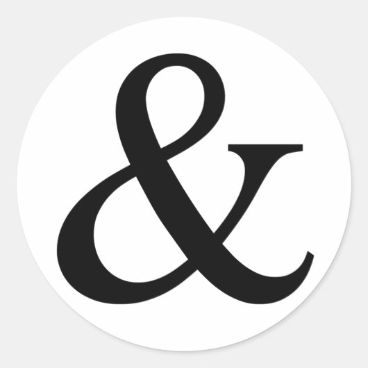 Ampersand-teken en -teken ronde sticker (Voorkant)