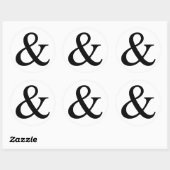 Ampersand-teken en -teken ronde sticker (Vel)