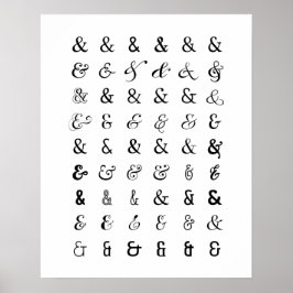 Ampersand-tekens en teken poster