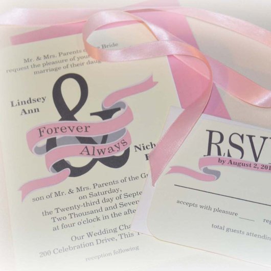 Ampersand Whimsical roze lint banner Kaart