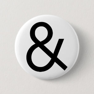 Ampersand - Zwart Ronde Button 5,7 Cm