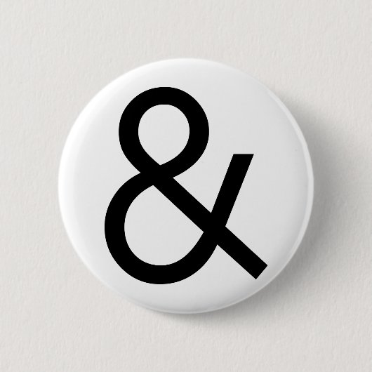 Ampersand - Zwart Ronde Button 5,7 Cm (Voorkant)