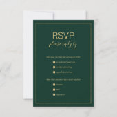 Amperson en or vert foncé simple mariage RSVP (Devant)