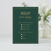 Amperson en or vert foncé simple mariage RSVP (Debout devant)