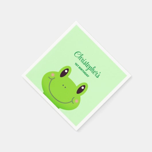 Amphibian Frog Birthday party groen thema Servet (Hoek)