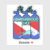 Amphibious Life Scuba Diving Sticker (Feuille)