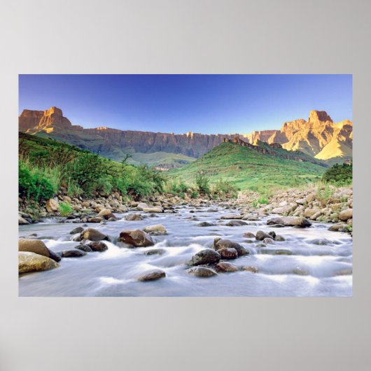 Amphitheatre And Tugela River In Drakensberg Poster (Voorkant)