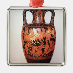 Amphora van het rode cijfer metalen ornament
