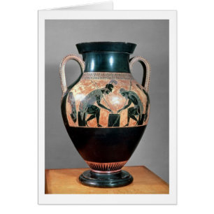 Amphora van zwarte figuren met Ajax en Achilles,