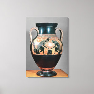 Amphora van zwarte figuren met Ajax en Achilles, Canvas Afdruk