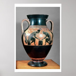 Amphora van zwarte figuren met Ajax en Achilles, Poster
