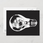 Ampoule noire et blanche - Carte postale (Devant / Derrière)