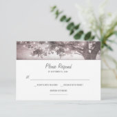 ampoules à cordes arbre mariage rustique carte RSV (Debout devant)