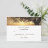 ampoules à cordes arbre mariage rustique carte RSV (Debout devant)