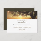 ampoules à cordes arbre mariage rustique carte RSV (Devant / Derrière)