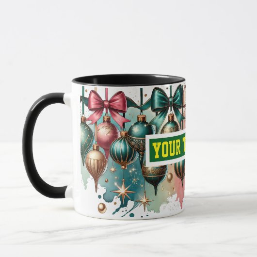 Ampoules de Noël Aquarelle Café Mug (Gauche)