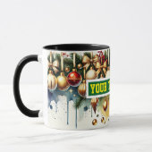 Ampoules de Noël Aquarelle Café Mug (Gauche)