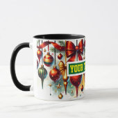 Ampoules de Noël Aquarelle Café Mug (Gauche)