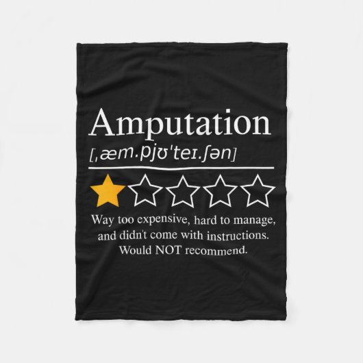 Amputation Amputee Funny Prosthetic Leg Arm Recove Fleece Deken (Voorkant)