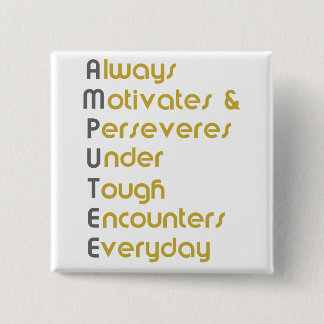 Amputee A.M.U.T.E.E. Vierkante Button 5,1 Cm