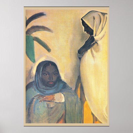 Amrita Sher-Gil - Twee vrouwen, schilderij Poster (Voorkant)