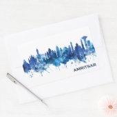 Amritsar Punjab Skyline Blue Rechthoekige Sticker (Envelop)