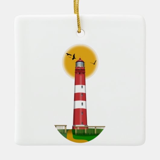 Amrum Lighthouse Duitsland Keramisch Ornament (Voorkant)