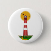 Amrum Lighthouse Duitsland Ronde Button 5,7 Cm (Voorkant)