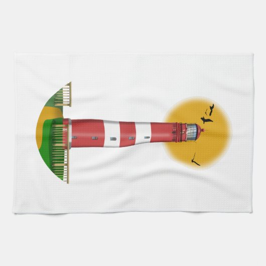 Amrum Lighthouse Duitsland Theedoek (Horizontaal)