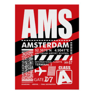AMS Amsterdam Airport Perfect Poster