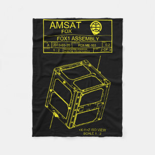 AMSAT Fox-1 Assembly Blanket Fleece Deken